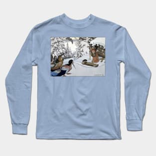 Baba Yaga and the Bird Maidens - Ivan Bilibin Long Sleeve T-Shirt